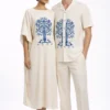 indigo tree linen cotton couple outfit