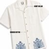 indigo flower vase shirt linen cotton indigo flower vase shirt linen cotton