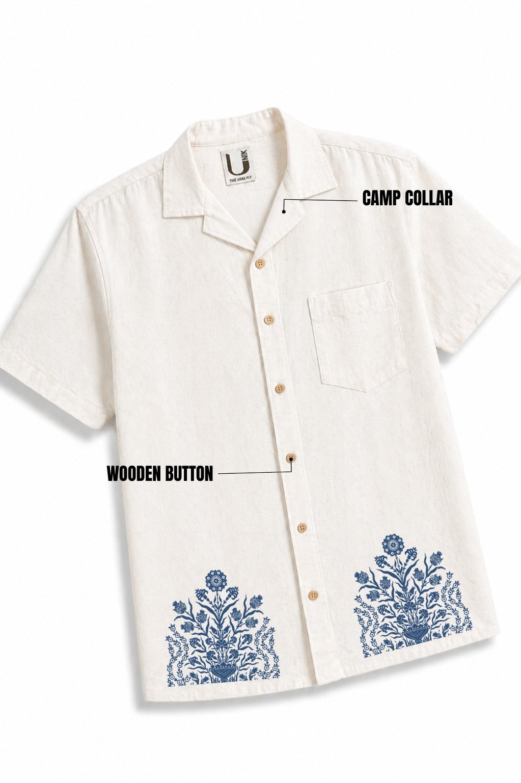 indigo flower vase shirt linen cotton indigo flower vase shirt linen cotton