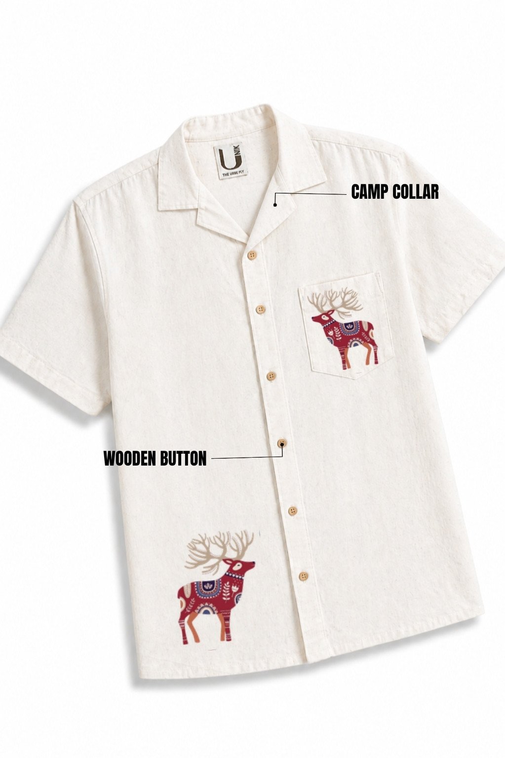 RED DEER LINEN COTTON SHIRT BY UNIK
