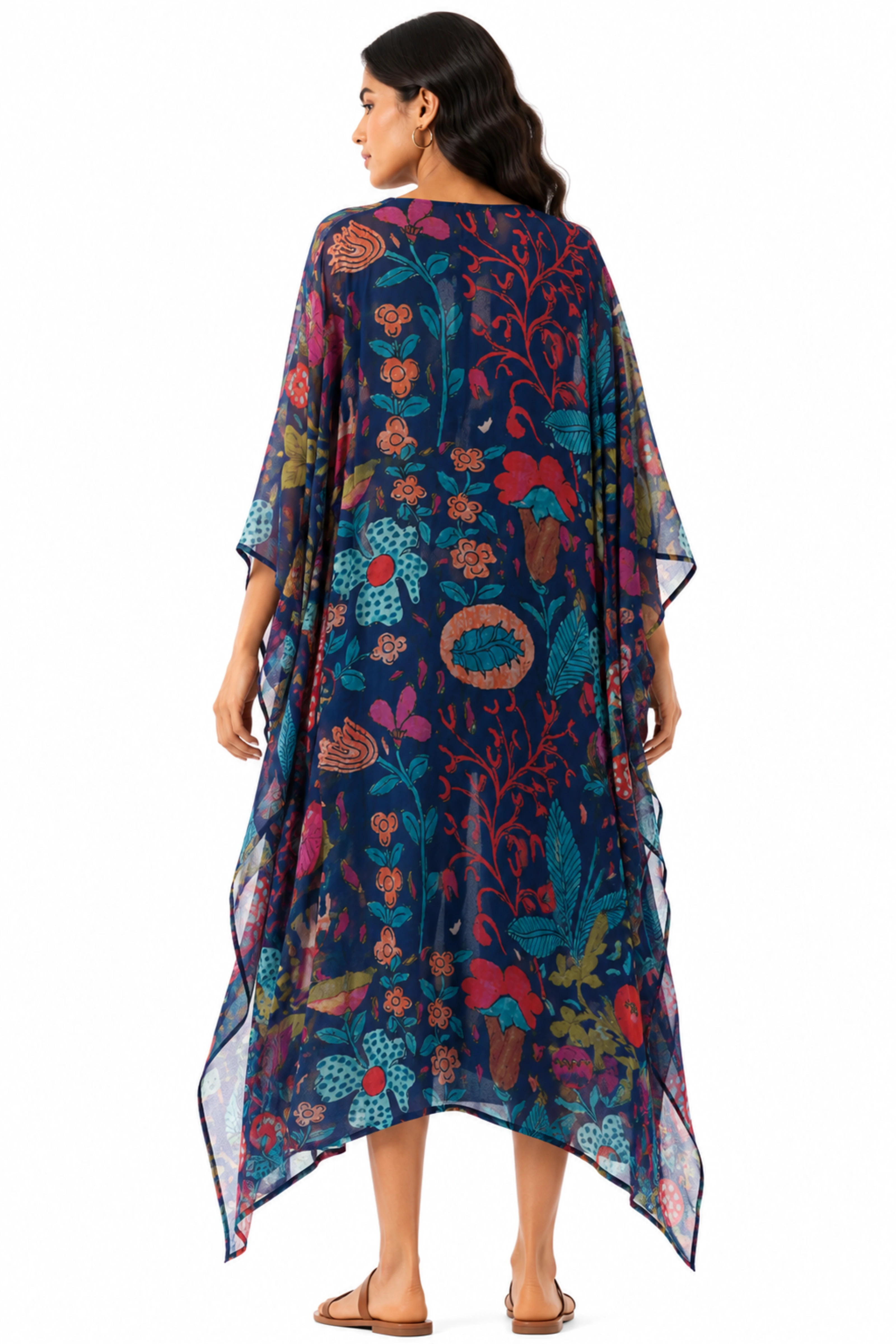 MUSLIN SILK FLORAL KAFTAN MUSLIN SILK FLORAL KAFTAN
