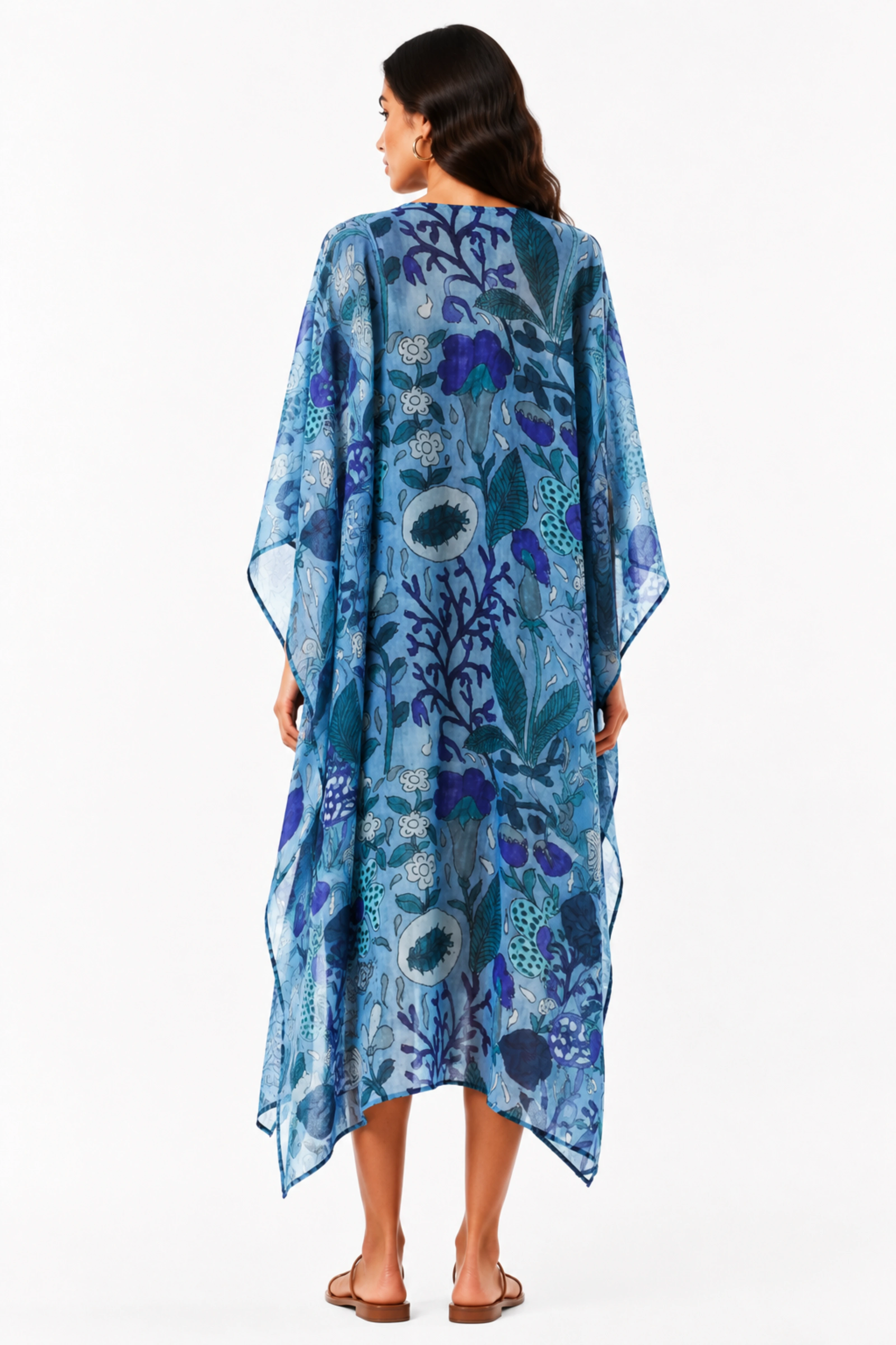 MUSLIN SILK FLORAL KAFTAN MUSLIN SILK FLORAL KAFTAN