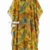 FLORAL MUSLIN SILK KAFTAN FLORAL MUSLIN SILK KAFTAN